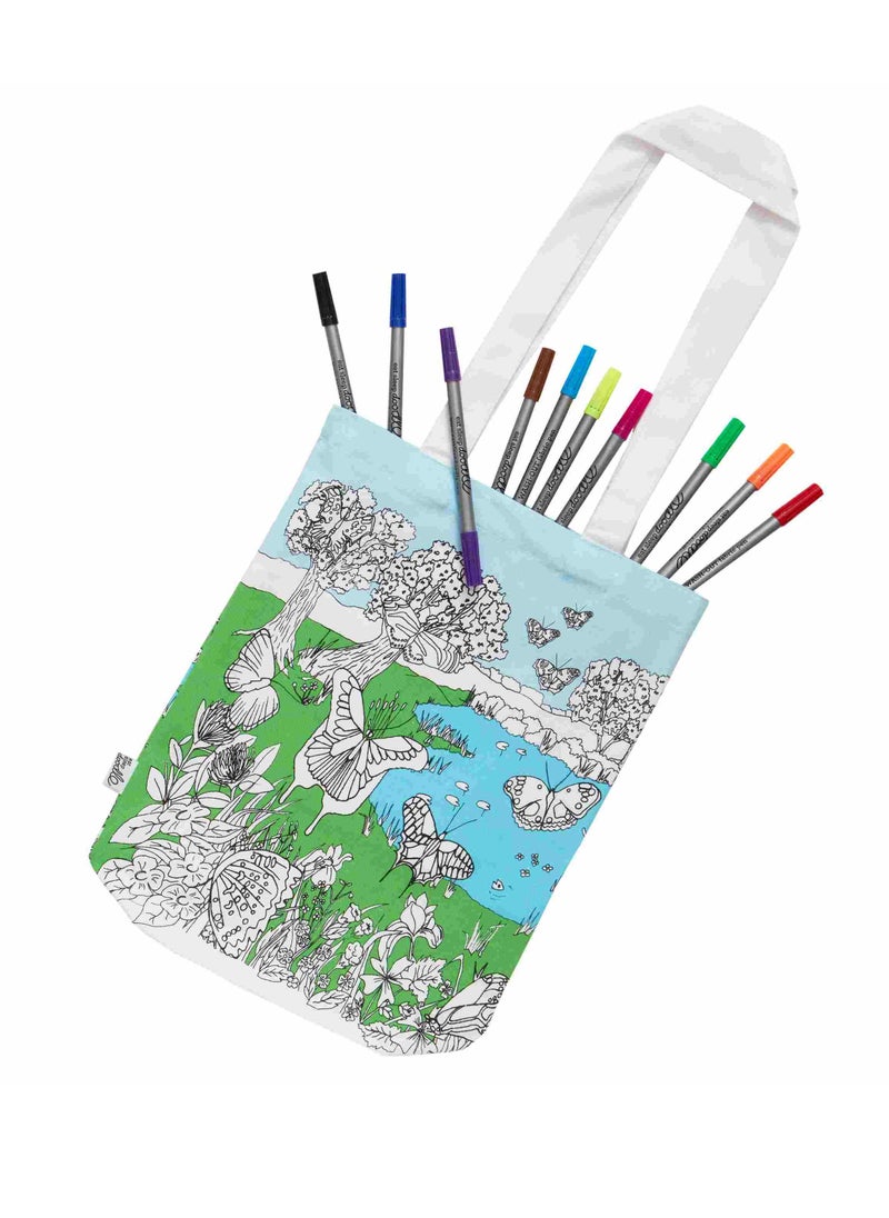 eatsleepdoodle Coloring Tote, Butterfly  - Image 2