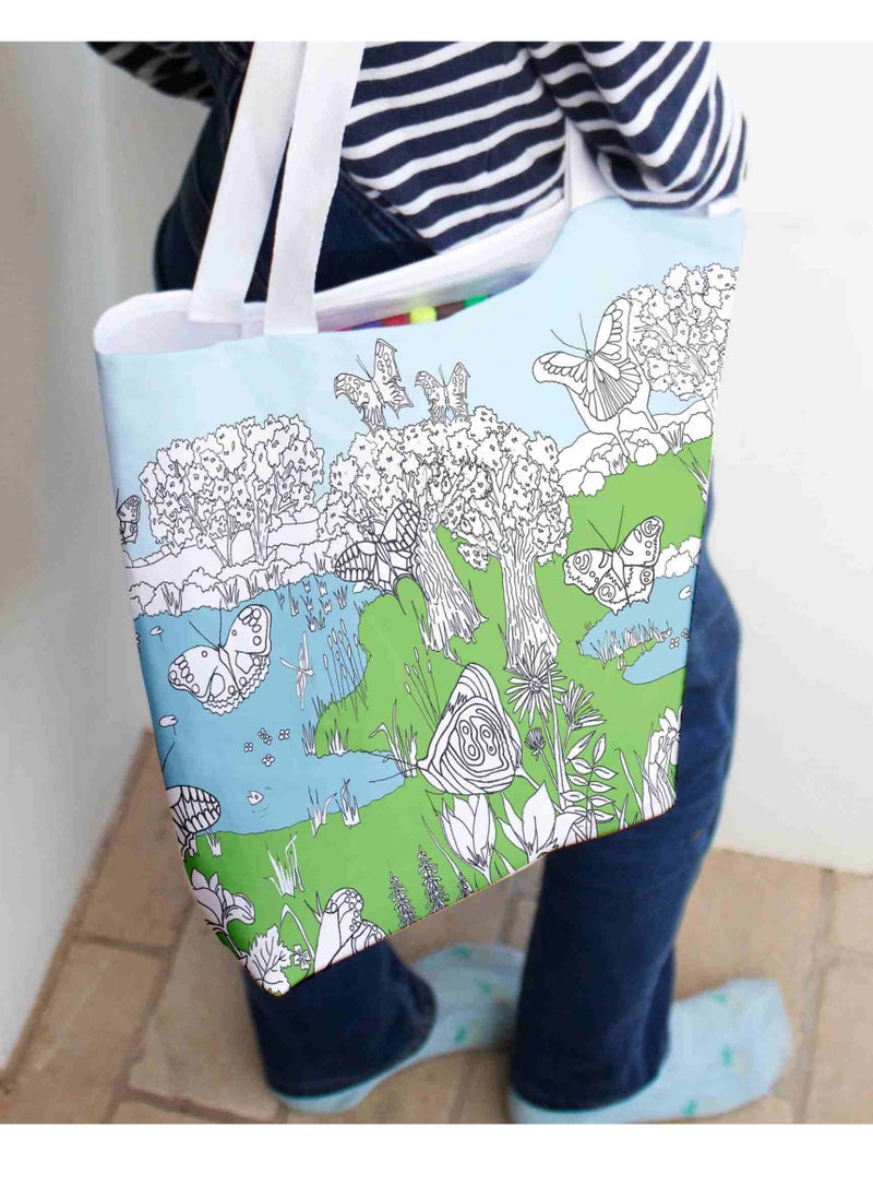 eatsleepdoodle Coloring Tote, Butterfly  - Image 4