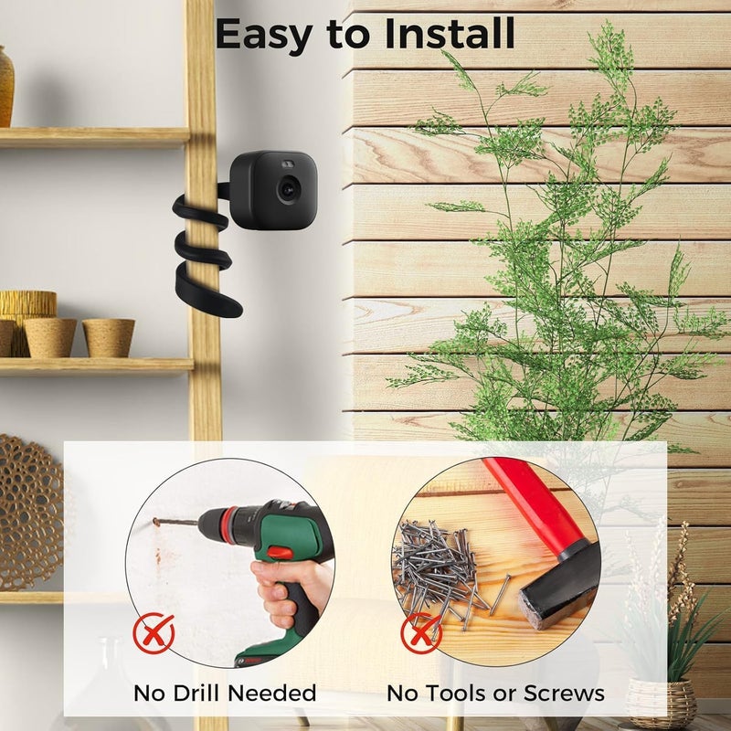 هاويو حامل تثبيت مرن قابل للتدوير من Haoyou لكاميرات Ring/Blink/Wyze/Eufy/Arlo/Google Nest وغيرها من كاميرات الأمان (لون أسود) - Image 4