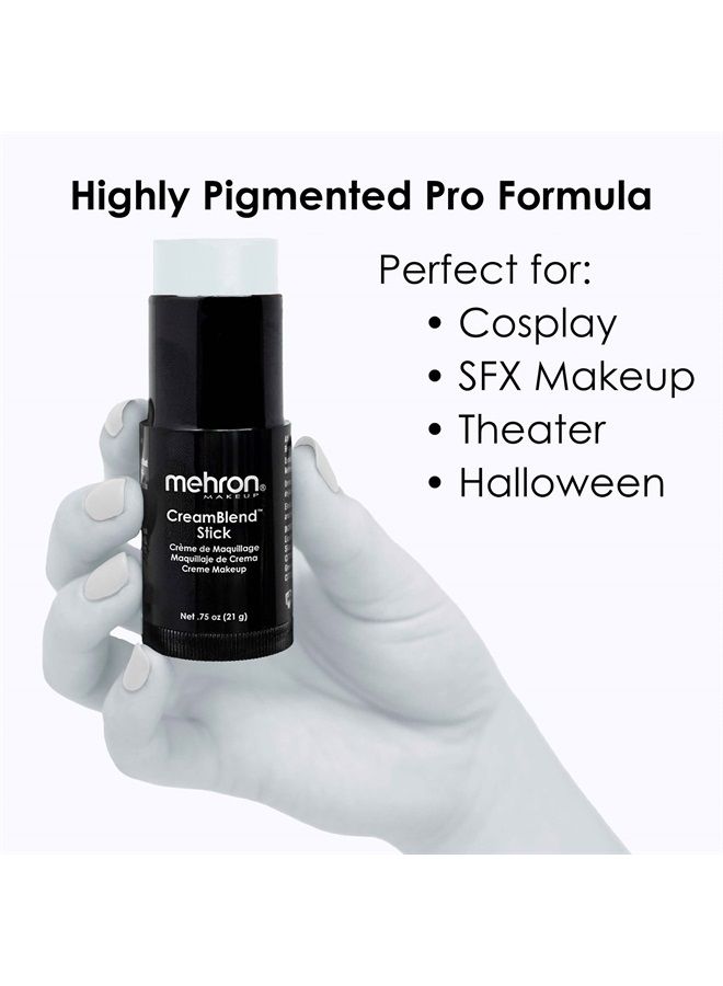 mehron Makeup CreamBlend Stick | Face Paint, Body Paint, & Foundation Cream Makeup | Body Paint Stick .75 oz (21 g) (Moonlight White) - Image 1
