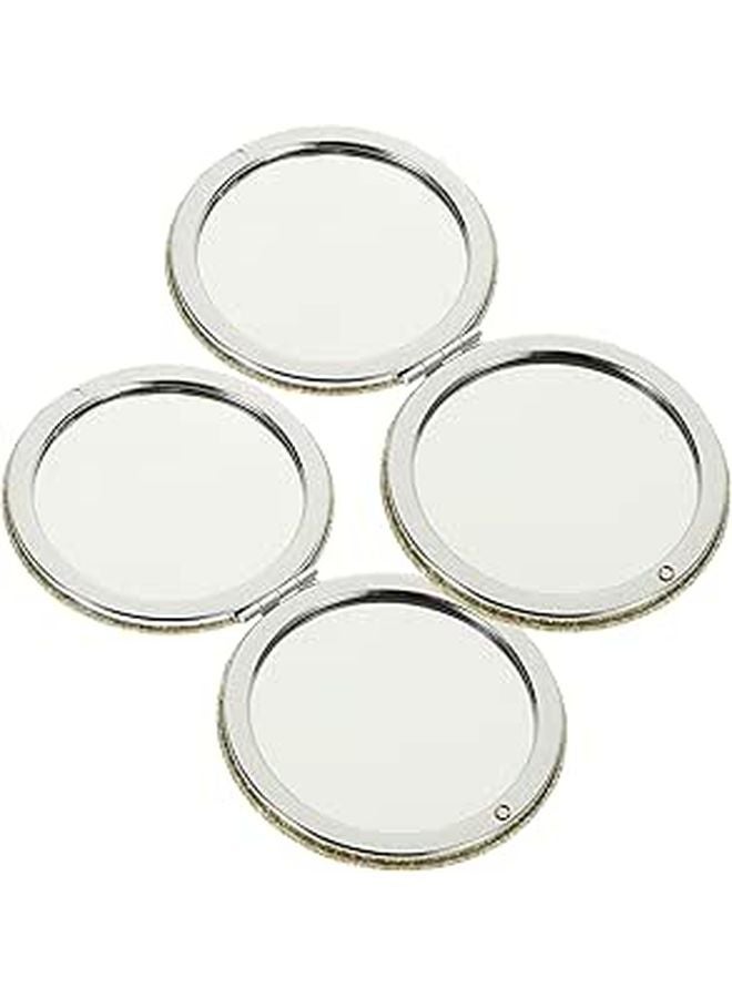 Double Sided Folding Pocket Mirror With Leather Case Compact Travel Makeup Mirror For Women - Image 1