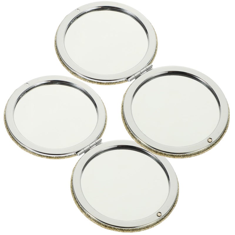 Double Sided Folding Pocket Mirror With Leather Case Compact Travel Makeup Mirror For Women - Image 2