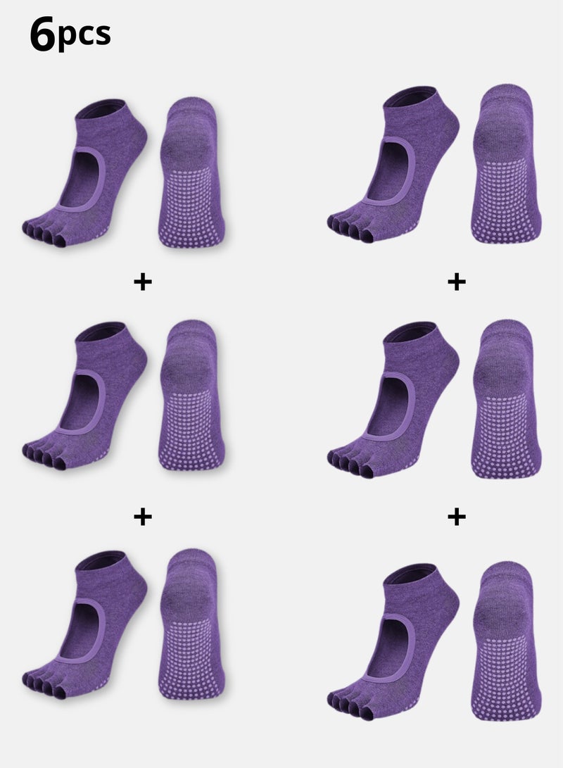 كانجرو 6 ازواج من جوارب يوغا بيلاتيس للياقة البدنية ومضادة للانزلاق كانجرو - Image 1