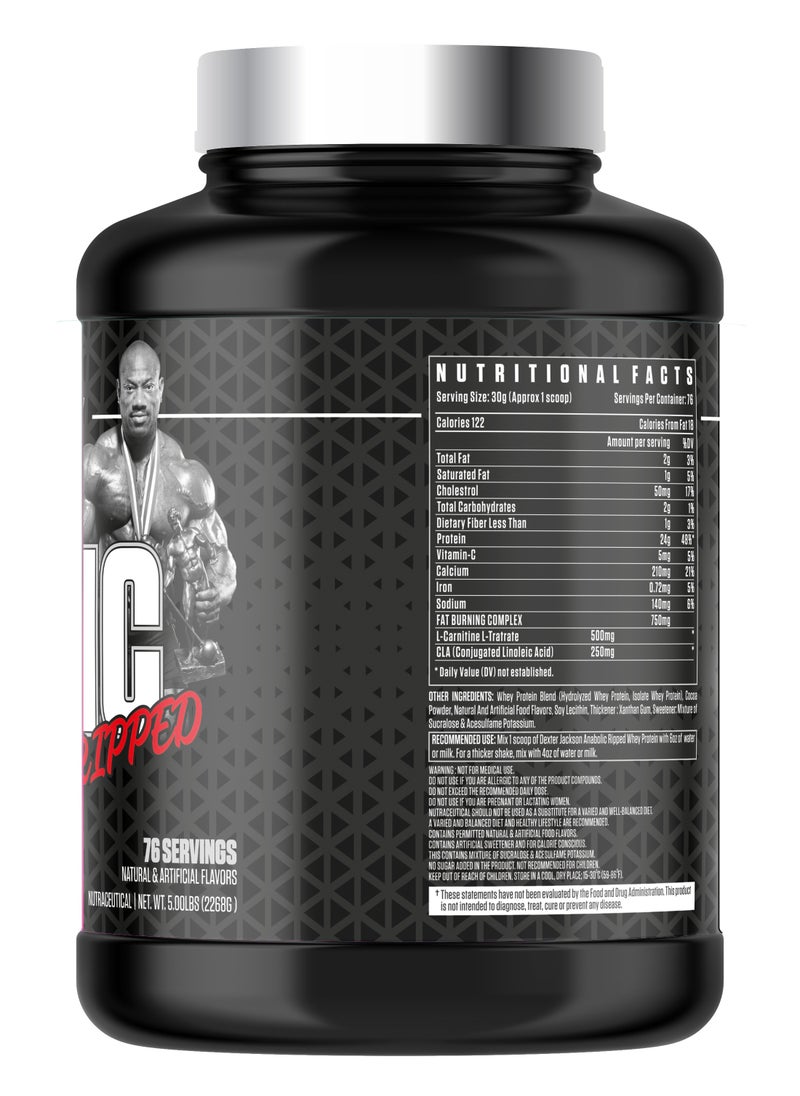 DEXTER JACKSON Black Series Anabolic Ripped - Whey & Isolate Protein Fat Burning Formula | Milk Chocolate | 76 Servings | 5 lbs  - Image 3