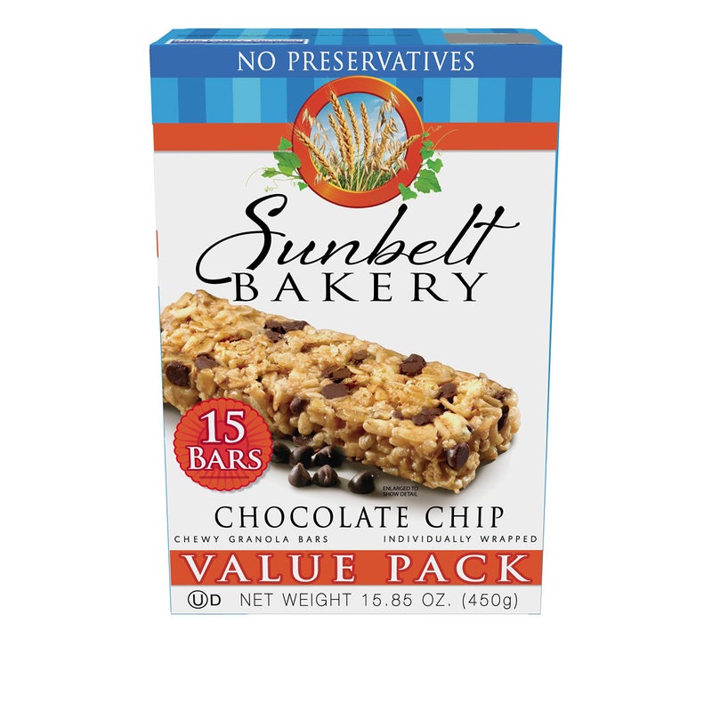 Sunbelt Bakery Chewy Chocolate Chip Granola Bars, 1.1 oz Bars, 15 Count - Image 1
