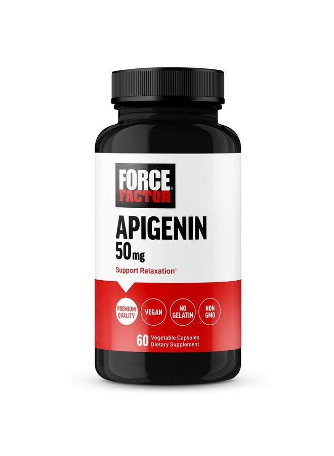 FORCE FACTOR Apigenin Supplement for Relaxation and Stress Support, Powerful Bioflavonoid and Antioxidant, Apigenin 50mg, Premium Quality, Vegan, Non-GMO, 60 Capsules (Packaging May Vary) - Image 1