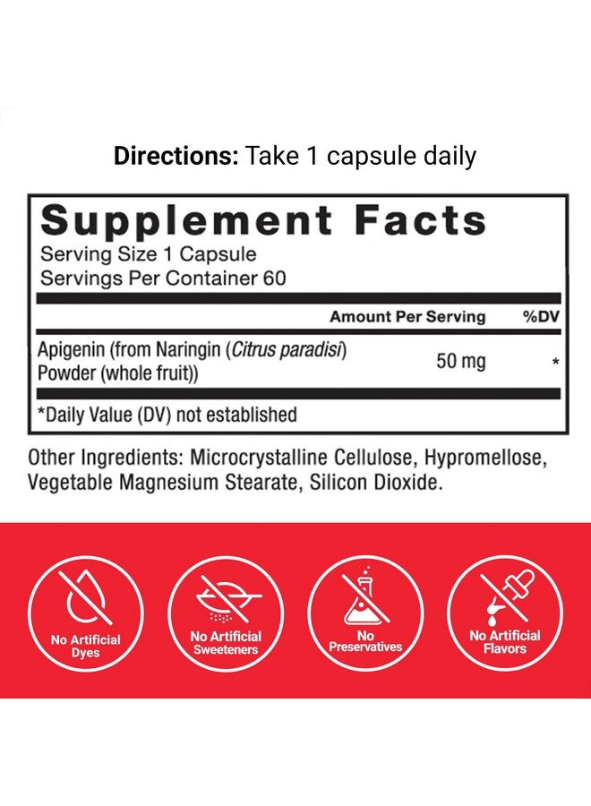 FORCE FACTOR Apigenin Supplement for Relaxation and Stress Support, Powerful Bioflavonoid and Antioxidant, Apigenin 50mg, Premium Quality, Vegan, Non-GMO, 60 Capsules (Packaging May Vary) - Image 4