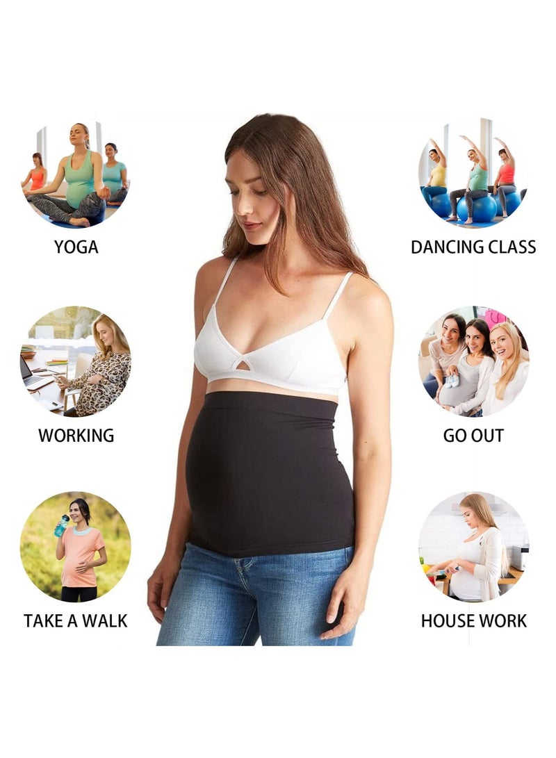 SOLARAE 3 Pcs Womens Maternity Belly Band for Pregnancy Non-slip Silicone Stretch Pregnancy Support Belly Belt Bands Seamless Stretch Belly Belt Support for All Stage of Pregnancy Size M - Image 4
