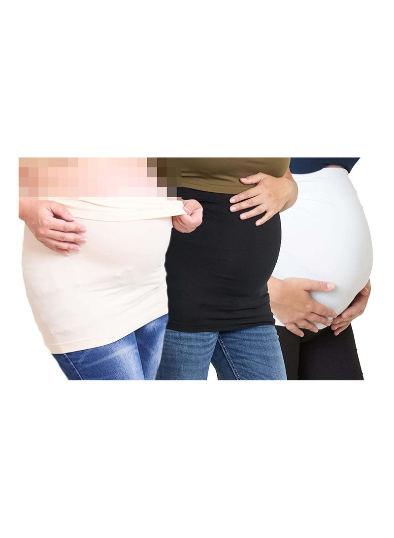 SOLARAE 3 Pcs Womens Maternity Belly Band for Pregnancy Non-slip Silicone Stretch Pregnancy Support Belly Belt Bands Seamless Stretch Belly Belt Support for All Stage of Pregnancy Size M - Image 1