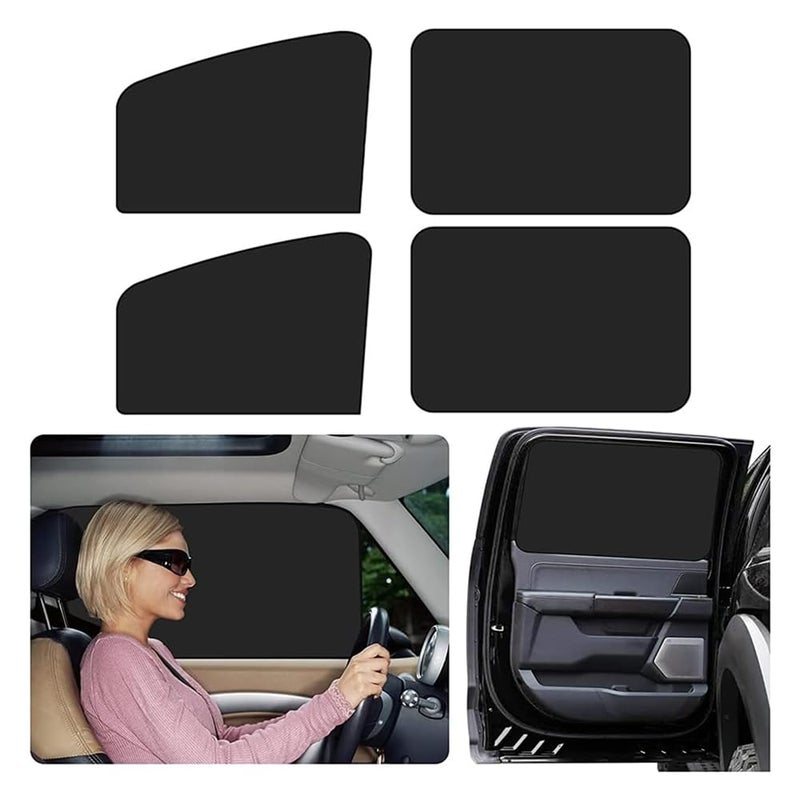 Car Window Sun Shades Covers 4 Pcs Magnetic Privacy Side Sunshades Car Priavcy Curtains 100 Light Block Sun Shade Blackout Auto Camping Curtains Accessories for Sleeping Family and Women Kids