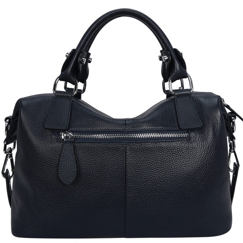 HESHE Womens Genuine Leather Handbags Purse Crossbody Satchel Tote Bags Ladies Real Leather Bags (Dark Blue) - Image 4