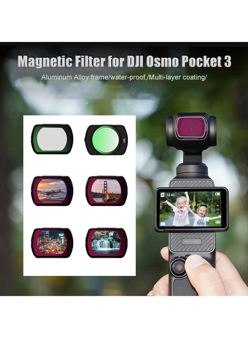 general Magnetic Filter Kit Compatible with DJI Osmo Pocket 3 Cameras, ND8/ND16/ND32/ND64 Filters ND Kit UV CPL Filter Accessories for DJI Osmo Pocket 3 Lenses Waterproof Scratch Resistant - Image 2