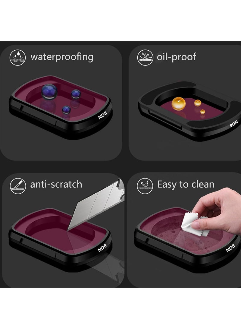 general Magnetic Filter Kit Compatible with DJI Osmo Pocket 3 Cameras, ND8/ND16/ND32/ND64 Filters ND Kit UV CPL Filter Accessories for DJI Osmo Pocket 3 Lenses Waterproof Scratch Resistant - Image 4