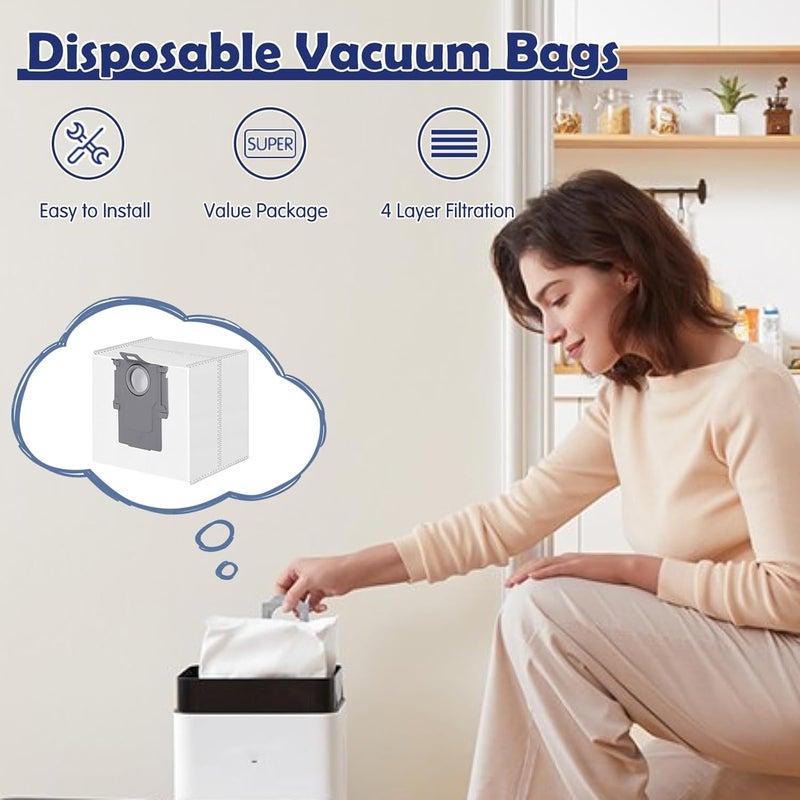 Spofan 16 Pack Dust Bags for Roborock S8 Pro Ultra, S8+, S7 Max/MaxV Ultra, Q5+, Q5 Max+/Pro+, Q5 DuoRoller+, Q7+, Q7 Max+, Q8 Max+ Robot Vacuum, 3.6L Large Capacity Disposable Replacement Bag | S7 Max/MaxV Ultra, Q5+, Q5 Max+/Pro+/DuoRoller+, Q7+/Q7/Q8 Max+ Robot Vacuum, 3.6L Large Capacity Disposable Replacement Bag - Image 3