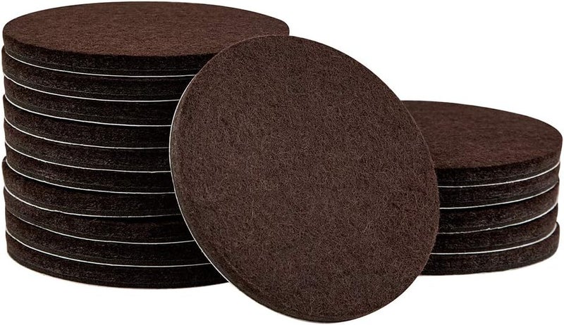 SoftTouch 3 Round HeavyDuty Felt Furniture Pads  Protect Surfaces from Scratches  Damage Brown 16 Pack - Image 1