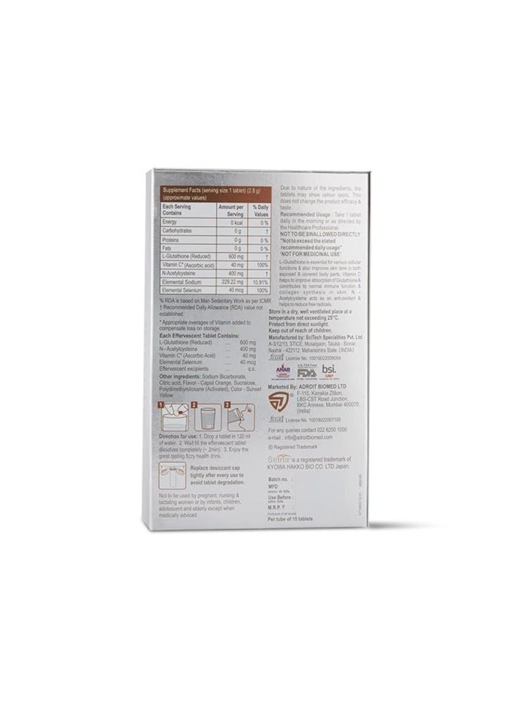GLUTONE Glutone 1000 – Setria L-Glutathione Effervescent 15 Tablets  - Image 2