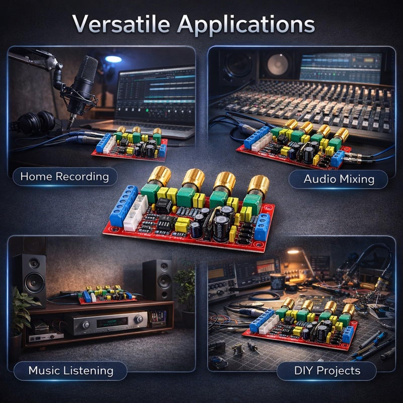 NE5532 HiFi Preamp Tone Board Kit with Bass Treble Volume Control and Parts Delivery Knob - Image 4