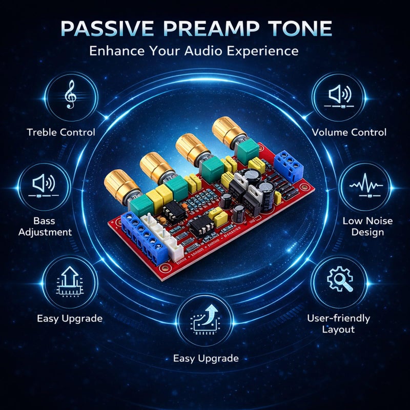 NE5532 HiFi Preamp Tone Board Kit with Bass Treble Volume Control and Parts Delivery Knob - Image 3