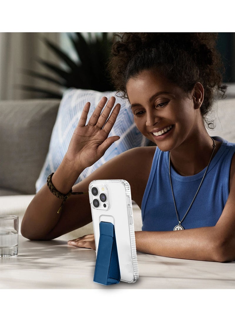 Wtech Apple iPhone 16 Pro Max 2024 TPU Hand Grip Air Pillow Case Cover - Clear/Navy Blue - Image 5