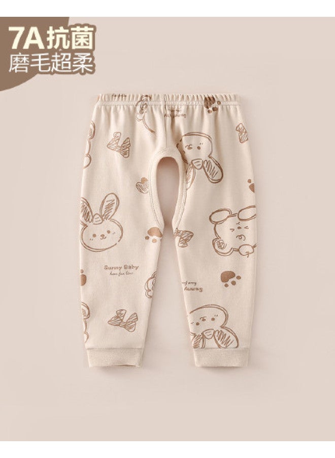 Doxiluka baby Pants, Infant Thermal Underwear, Leggings, Spring/autumn Open-crotch Pants, Unisex Cotton Casual Pants For Boys And Girls - Image 1