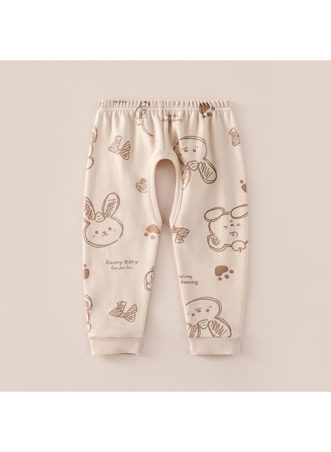 Doxiluka baby Pants, Infant Thermal Underwear, Leggings, Spring/autumn Open-crotch Pants, Unisex Cotton Casual Pants For Boys And Girls - Image 2