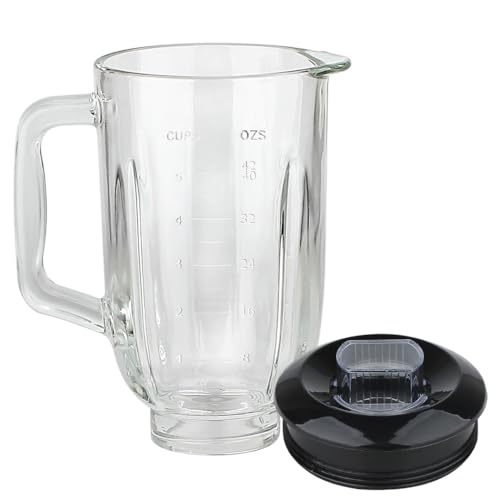 LMEI Replacement Parts 5-Cup Glass Jar with Lid,Compatible with Black&Decker Blender BL1110RG/ BL1220SG/ BL2020/ BL1820SGM - Image 2
