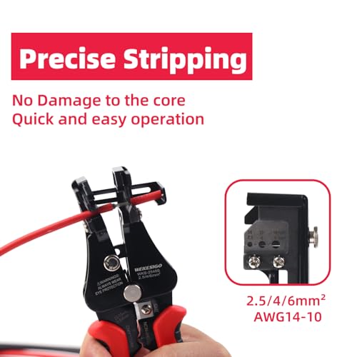 WEKESIGO 3 in 1 Adjustable Wire Stripper Tool, Automatic Solar Cable Stripper/Cutter for 2.5/4/6mm14-10 AWG Solar Wire - Image 4