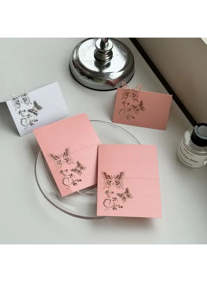 30 Pcs Pink Butterfly Greeting Cards Multipack Geometric Design Blank Cards For Wedding Engagement Valentine Birthday Congratulations Animal Inspirational Fashion Travel Motif Universal Decorative Card - Image 4