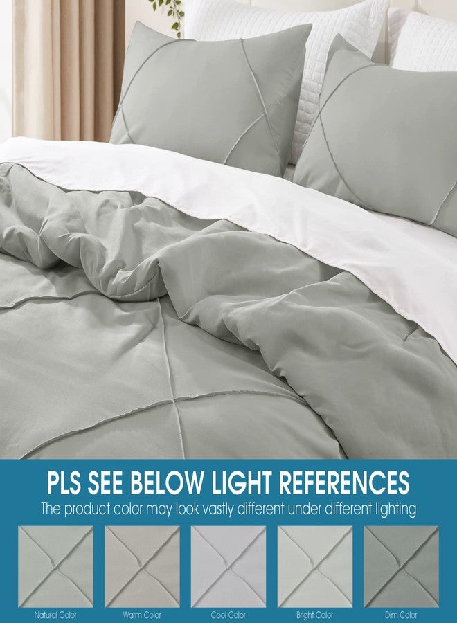 BYSURE 3 Pieces King Comforter Set(Grey), Lightweight Bedding Set with 2 Pillow Shams, Down Alternative Diamond Stitched Bedding Comforter for All Season - Image 4