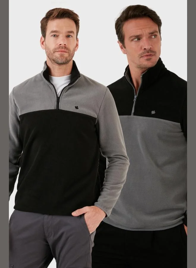 Buratti Regular Fit Anti-Pilling Non-Pilling Standing Collar Raised 2-Pack Polar Men's POLAR 5906016S2