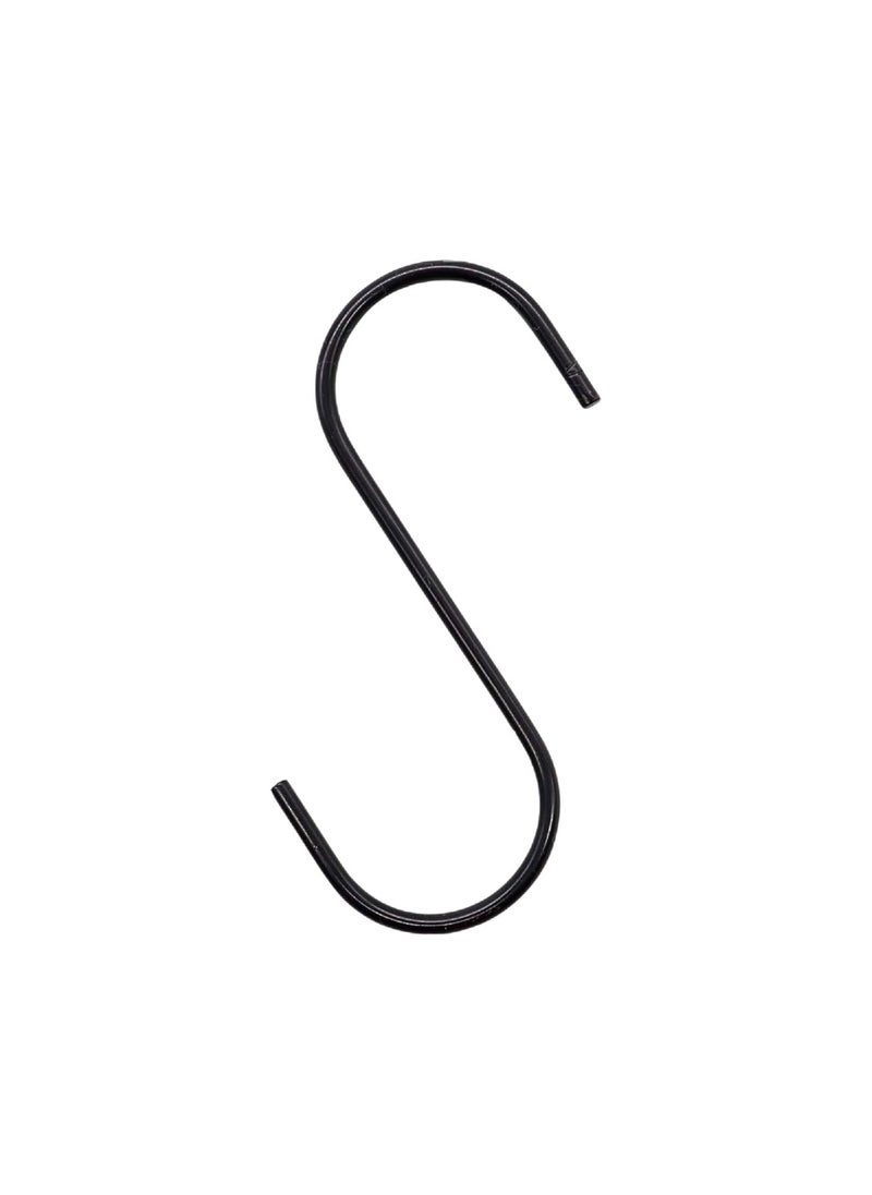 sulfar - MS Heavy Duty S Hooks for Hanging S Shaped Hooks for Hanging S Hooks for Kitchen, Clothes, Office, Steel S Hooks, Cloth Hanger Hook (Pack of 12) Black - Image 1