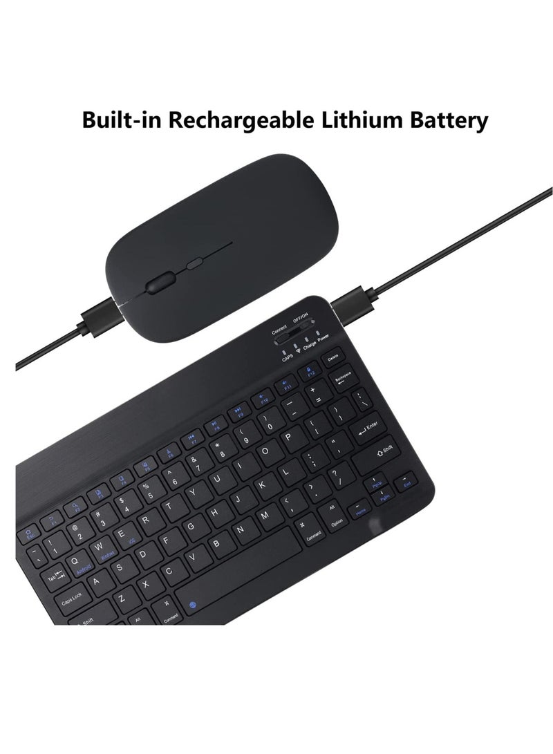 ELTRAZONE Rechargeable Bluetooth Keyboard and Mouse Combo Ultra-Slim Portable Compact Wireless Mouse Keyboard Set for Android Windows Tablet Cell Phone iPhone iPad Pro Air Mini, iPad OS/iOS 13 and above (Black)  - Image 4