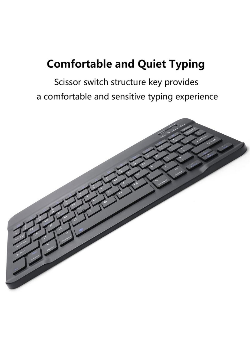 ELTRAZONE Rechargeable Bluetooth Keyboard and Mouse Combo Ultra-Slim Portable Compact Wireless Mouse Keyboard Set for Android Windows Tablet Cell Phone iPhone iPad Pro Air Mini, iPad OS/iOS 13 and above (Black)  - Image 5