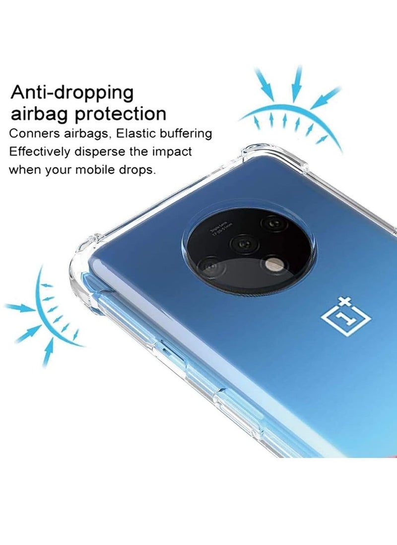 ELTRAZONE Oneplus 7T Case, Transparent Reinforced Corners TPU Shock-Absorption Flexible COneplus 7T Case, Transparent Reinforced Corners TPU Shock-Absorption Flexible Cell Phone Soft Silicone Protective Coverell Phone Soft Silicone Protective Cover - Image 2