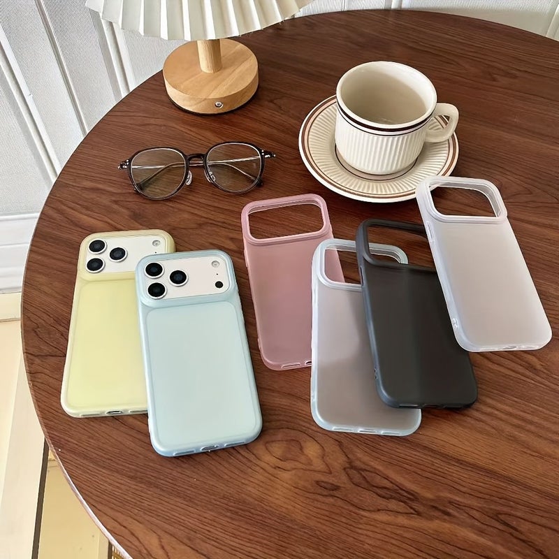 Frosted Transparent Phone Case for iPhone 13 Pro Max Yellow Ultra Thin Anti Drop - Image 1