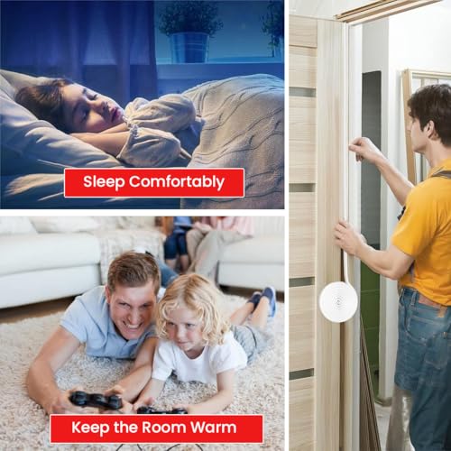 HASTHIP ® Alloy Steel 19.69ft Door Seal Strip Self Adhesive Door Frame Seal Strip Cushioning Hollow Out Cuttable Noise Reduction Frame,White - Image 5