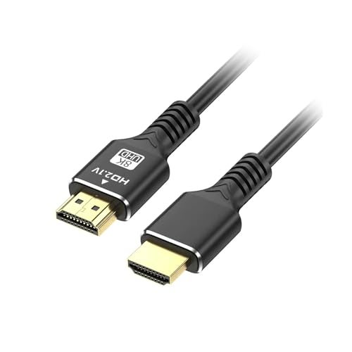 EVM 8K HDMI 2.1 Cable – 3M Ultra High Speed 48Gbps, 8K@120Hz & 4K@144Hz, eARC, 3D, Tangle-Free, Durable, Compatible with PS5, Xbox, PC, TV, Projector – 1 Year Warranty (EVM-8KHDMI-01) - Image 1