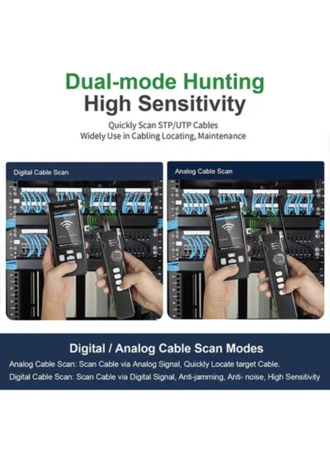 NOYAFA NF-8506 Network Cable Tester with IP Scan, TDR CAT5 CAT6 Ethernet Cable Tester, PoE PingTest, Network Rate Test, Port Flashing, Network Tester Cable Toner for RJ11 RJ45 - Image 3