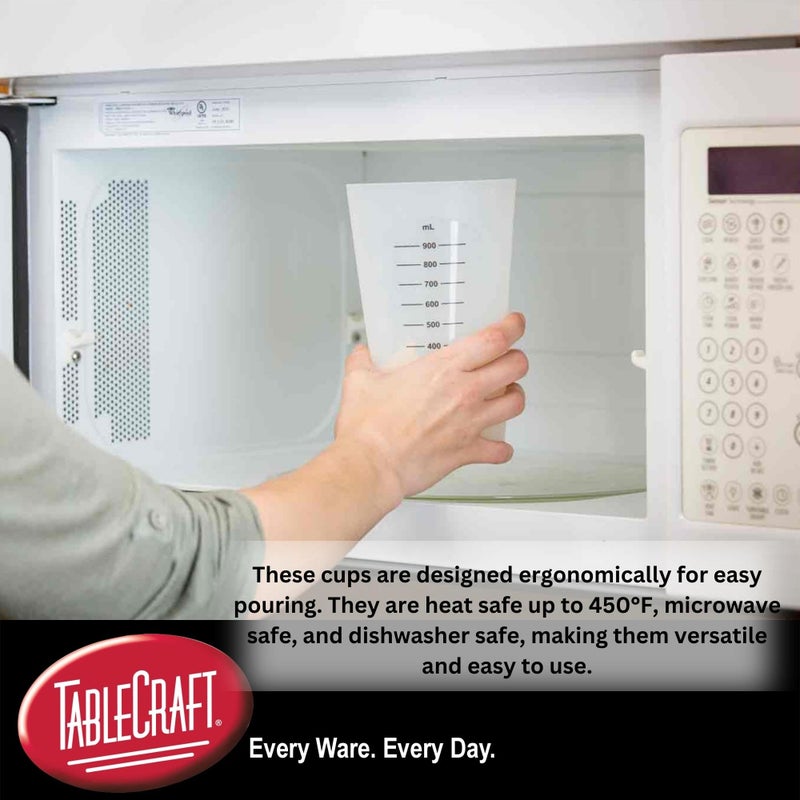 Tablecraft Flexible Measuring Cups, Silicone, Set of 3, Includes: 1, 2 & 4 Cups, White - Image 4