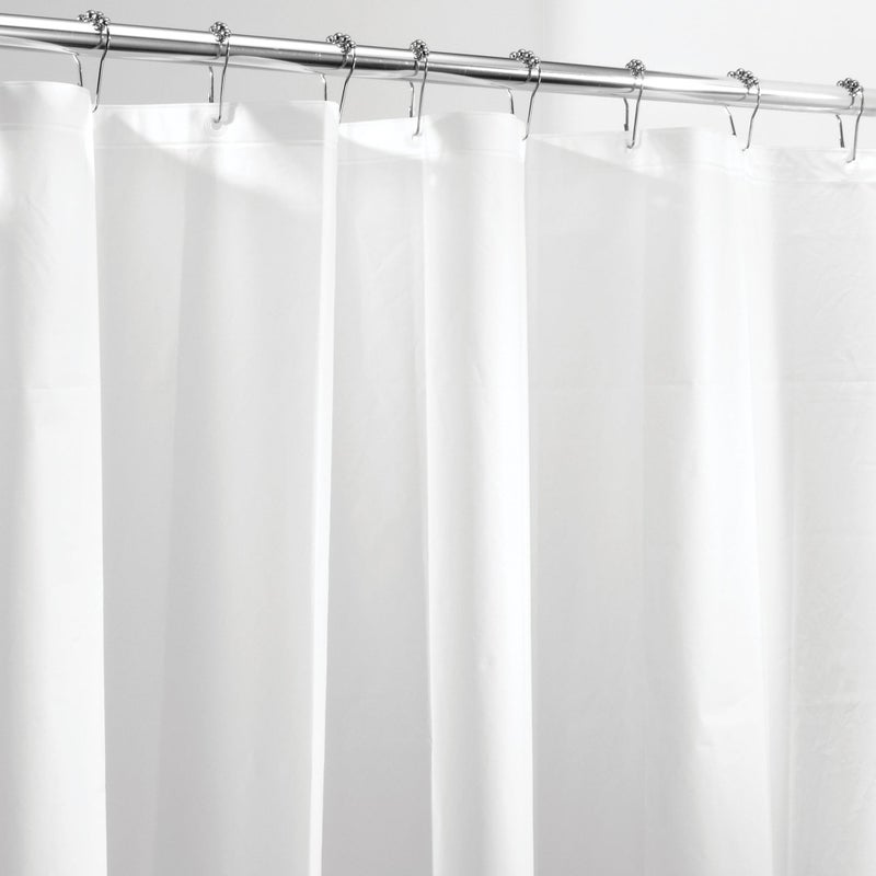 InterDesign iDesign PEVA Mold and Mildew Resistant Plastic Shower Curtain Liner for Use Alone or With Fabric Curtain, Set of 2, 72â€ x 72â€, White - Image 4
