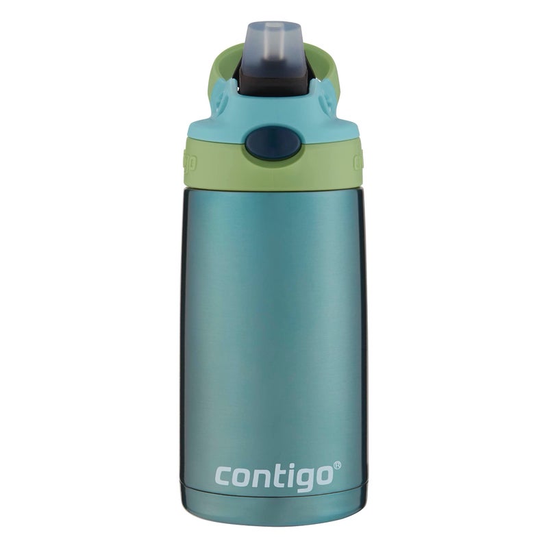 Contigo Kids Stainless Steel Water Bottle With Redesigned Autospout Straw  13Oz  Green And Blue  Easy Clean  Bpa Free - Image 2
