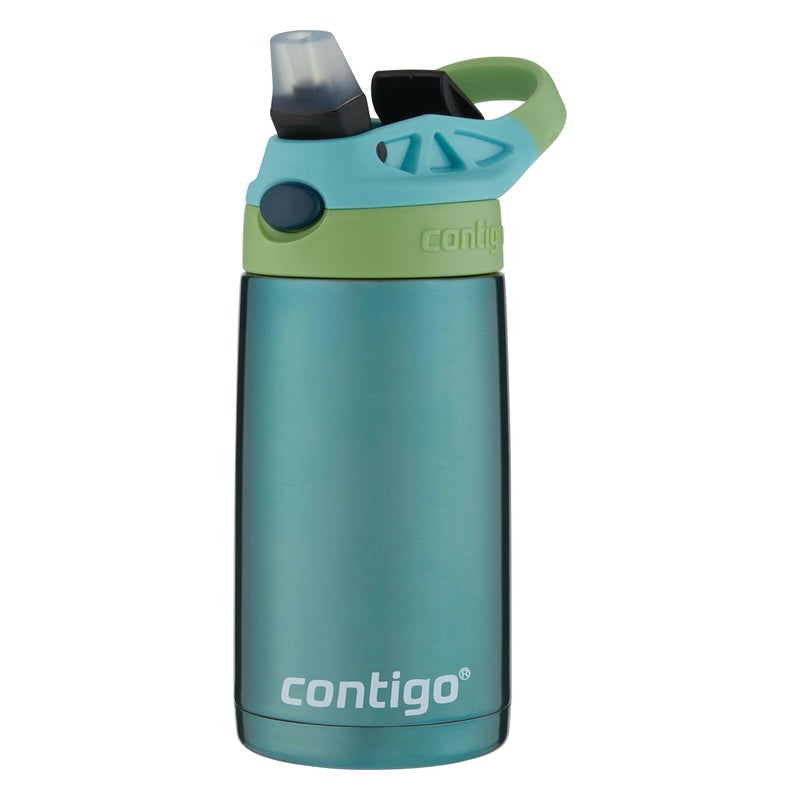 Contigo Kids Stainless Steel Water Bottle With Redesigned Autospout Straw  13Oz  Green And Blue  Easy Clean  Bpa Free - Image 3