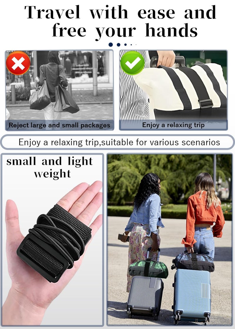 ZXZone 2Pcs Luggage Straps Bag Bungee Luggage Straps Suitcase Adjustable Beltï¼ŒAdd a Bag Easy to Travel Suitcase Elastic Strap Belt Luggage Accessories(Black-2Pcs) - Image 3