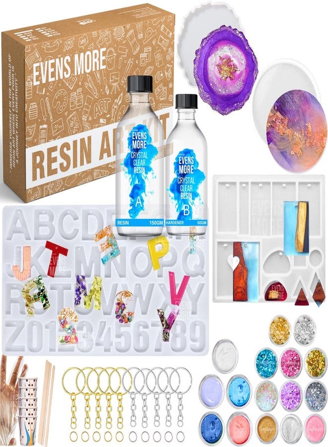 EVENS MORE Diy Resin Art Kit 200 Gm Resin With Mould And Pigment (All In One Kit), Multicolor - Image 1