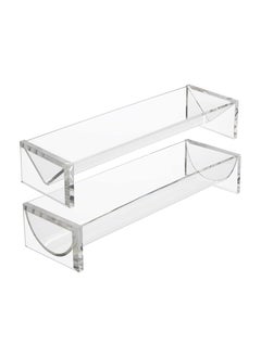 Eworld Sturdy Rectangular Acrylic Tray for serving Biscuits, Cracker Holder Stand, Pack of 2  - Image 3