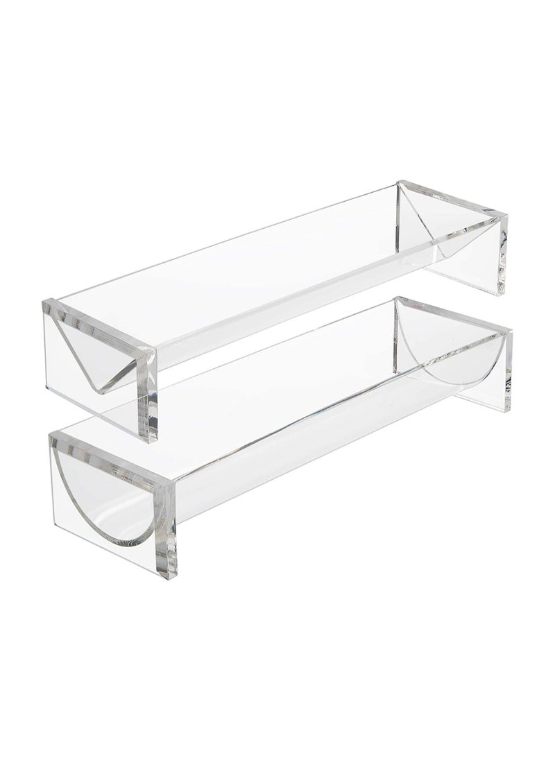Eworld - Sturdy Rectangular Acrylic Tray for serving Biscuits, Cracker Holder Stand, Pack of 2 - Image 1