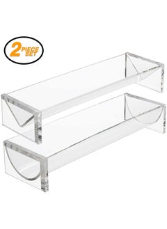 Eworld Sturdy Rectangular Acrylic Tray for serving Biscuits, Cracker Holder Stand, Pack of 2  - Image 4
