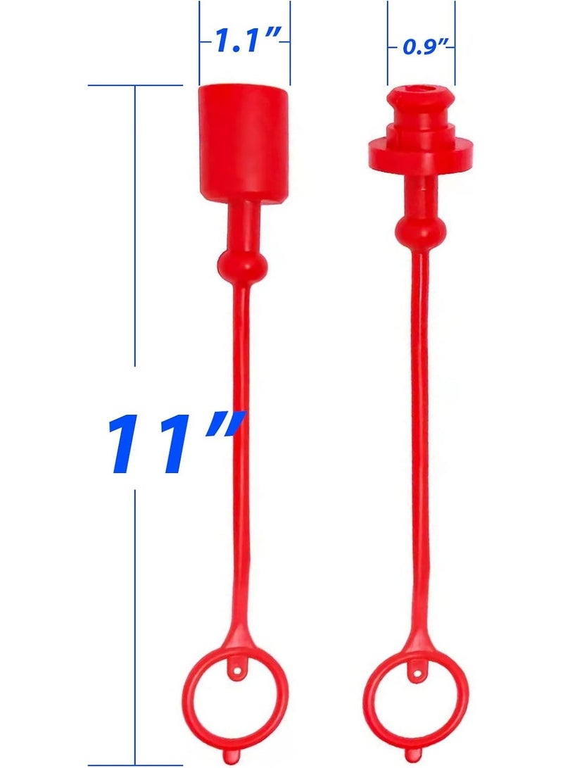 2sets 1/2 ISO 5675 الهيدروليكي Coupler الذكور غطاء الغبار وغطاء التوصيل الإناثي,ISO 5675 الهيدروليكي السريع يفصل ميناء تغطية التوصيل التجهيزات,الغطاء الأحمر مع الحفاظ على حلقة يحافظ على الغطاء متصل بالخرطوم - Image 2