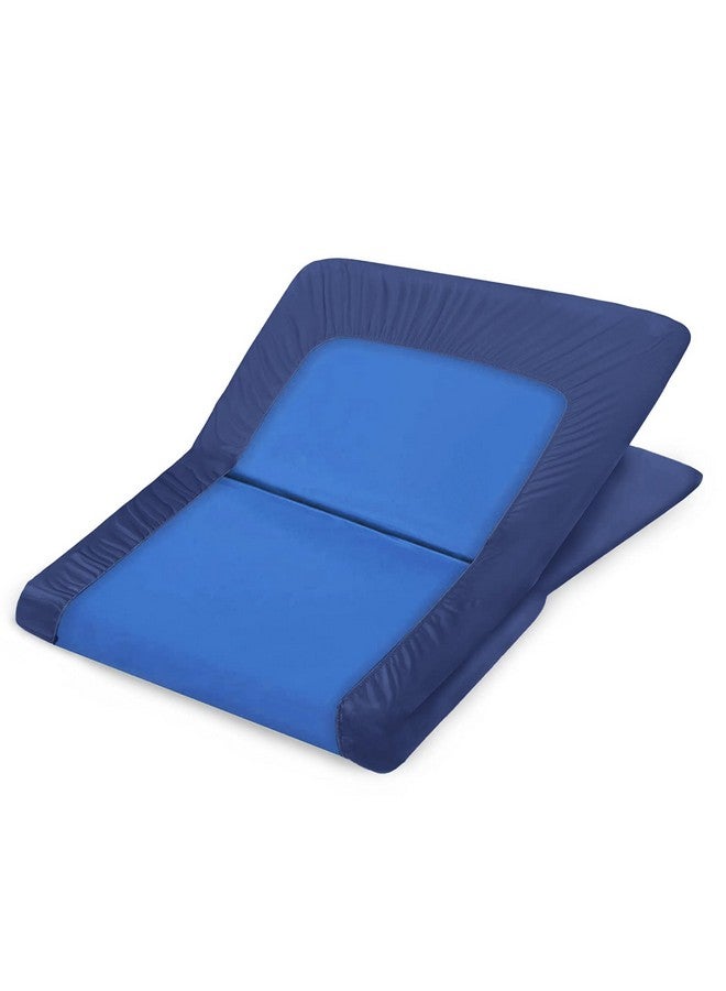 Coldwind Nap Mat Sheet 2 Pack, 24" x 48" x 4" Fitted Elastic Corners Preschool Day Care Rest Nap Mat Cover, Soft & Breathable Baby Sheets for Regalo My Cot Portable Toddler Bed and Joovy Travel Cot, Navy - Image 5
