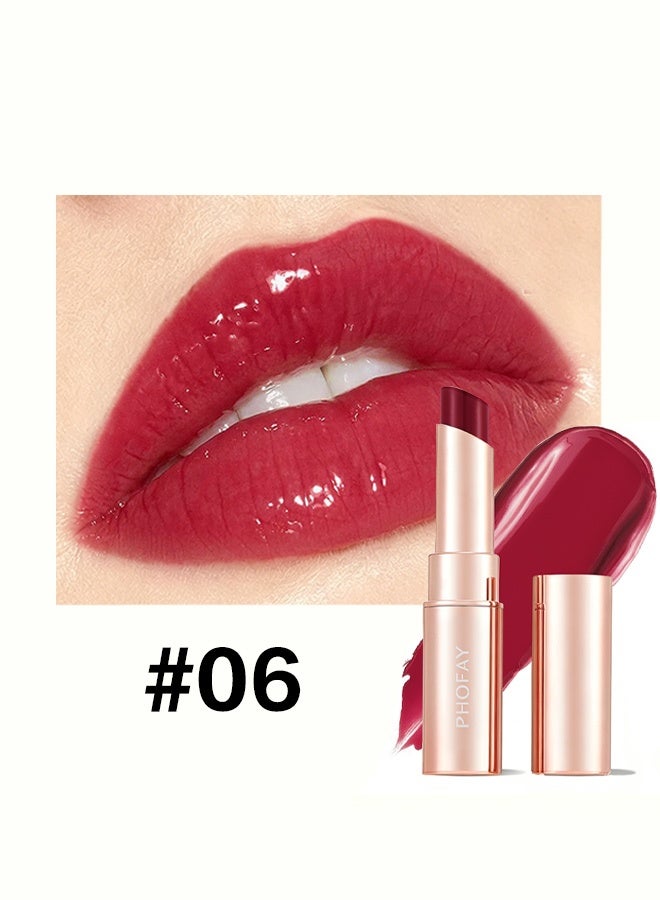 PHOFAY MOISTURIZING LIPSTICK,Long Lasting Moisturizing Lipstick,Smooth Glide Glassy Finish Lip Care Cosmetic For Daily & Party Makeup #06 - Image 2